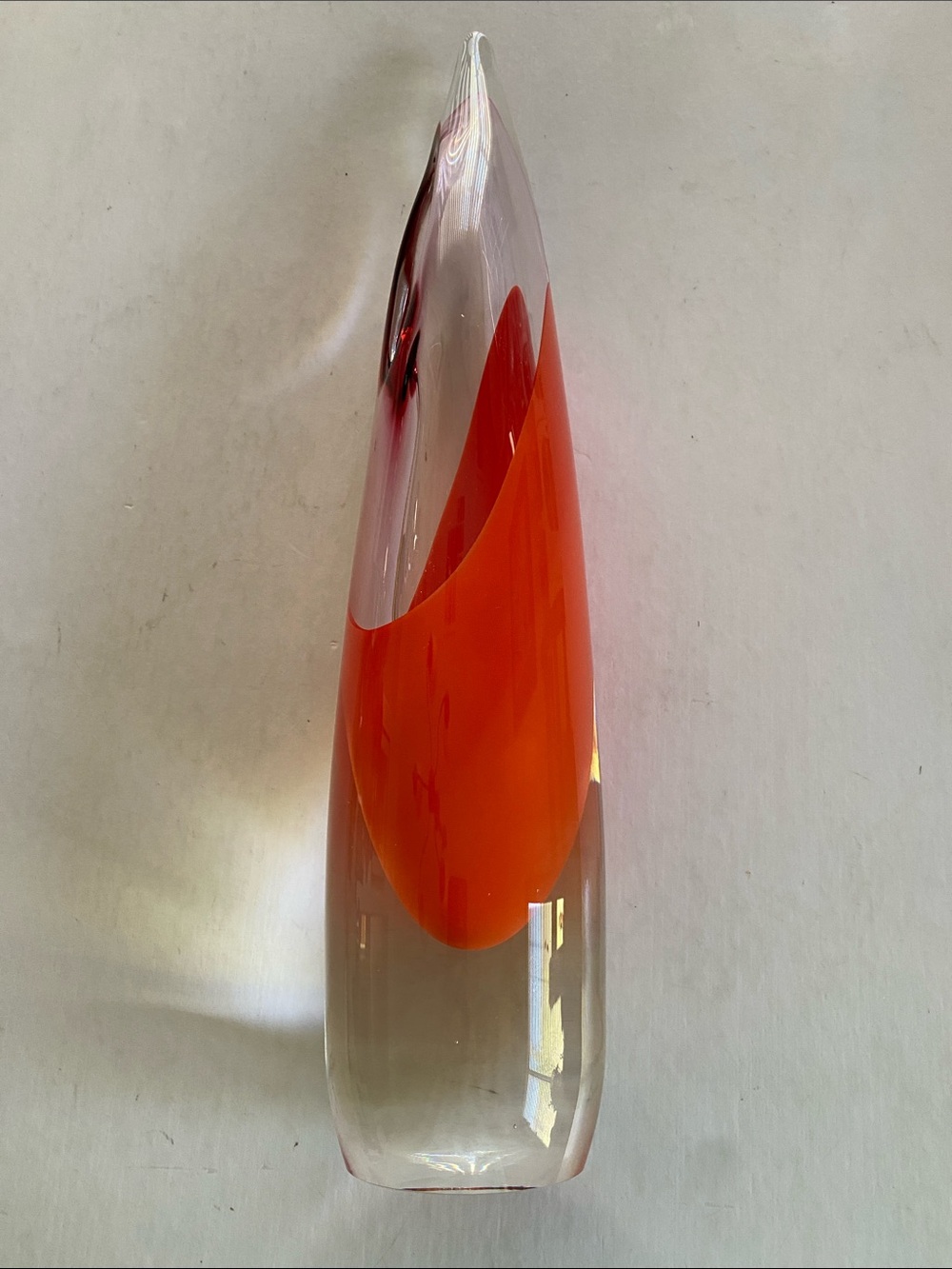 Global Views Fire Stalagmite Vase 17.5” Hand Formed Polish Glass Art Decor